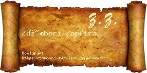 Zámbori Zamfira névjegykártya